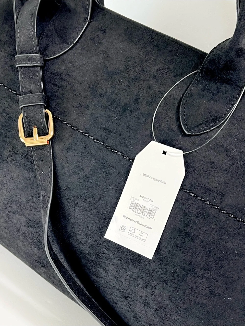Time and Tru Sage Margaux Style Black Satchel Bag NWT